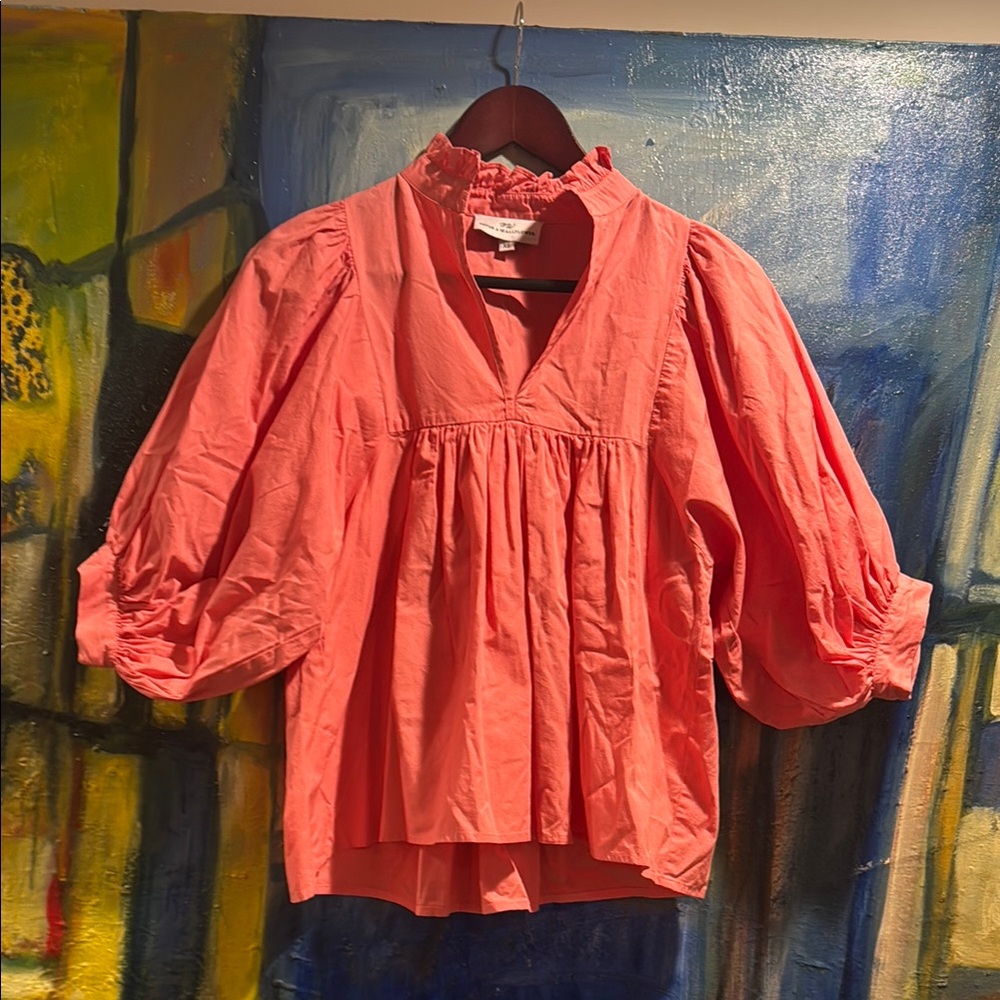 NEVER A WALLFLOWER HIGH NECK TOP IN CORAL  size XS